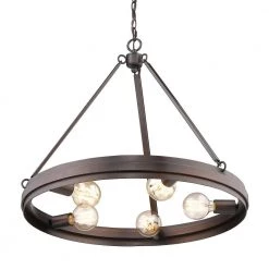 Drew 5-Light Rubbed Bronze Chandelier by Golden Lighting -Golden Lighting Shop rubbed bronze golden lighting chandeliers 7036 5 rbz 4f 1000