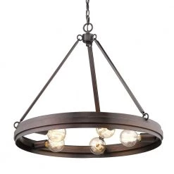 Drew 5-Light Rubbed Bronze Chandelier by Golden Lighting