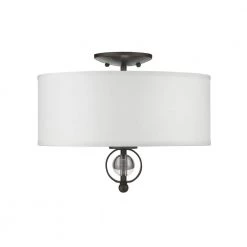 Cerchi 2-Light Rubbed Bronze with Opal Satin Shade Semi-Flush Mount by Golden Lighting -Golden Lighting Shop rubbed bronze golden lighting flush mount lights 1030 fm rbz 1f 1000