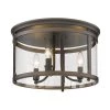 Payton 14.75 in. 3-Light Rubbed Bronze Flush Mount with Clear Glass Shade by Golden Lighting -Golden Lighting Shop rubbed bronze golden lighting flush mount lights 1157 fm rbz 64 1000