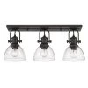 Hines 9.625 in. 3-Light Rubbed Bronze Semi-Flush Mount by Golden Lighting