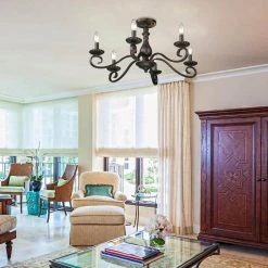 Larrick 26.625 in. 6-Light Rubbed Bronze Semi-Flush Mount by Golden Lighting -Golden Lighting Shop rubbed bronze golden lighting flush mount lights 3712 6sf rbz 4f 1000