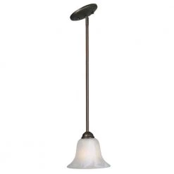 Maddox Collection 1-Light Rubbed Bronze Pendant by Golden Lighting