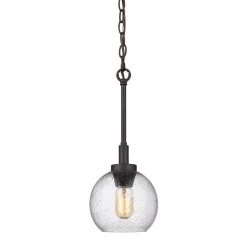 Galvesto 1-Light Rubbed Bronze Pendant by Golden Lighting