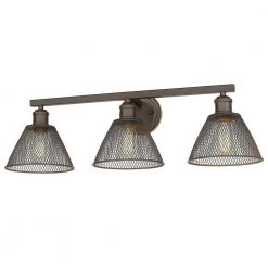 Carver 27.5 in. 3-Lights Rubbed Bronze Vanity Light by Golden Lighting