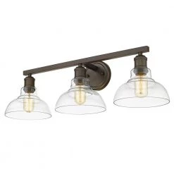 Carver 27.5 in. 3-Lights Rubbed Bronze Vanity Light by Golden Lighting 10 Carver 27.5 in. 3-Lights Rubbed Bronze Vanity Light by Golden Lighting -Golden Lighting Shop rubbed bronze golden lighting vanity lighting 0305 ba3 rbz clr 4f 1000