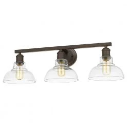 Carver 27.5 in. 3-Lights Rubbed Bronze Vanity Light by Golden Lighting