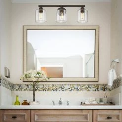 Fisher 25.13 in. 3-Lights Rubbed Bronze Vanity Light by Golden Lighting -Golden Lighting Shop rubbed bronze golden lighting vanity lighting 0306 ba3 rbz clr fa 1000