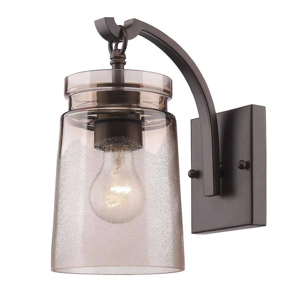 Travers Rubbed Bronze 1-Light Bath Light by Golden Lighting 5 Travers Rubbed Bronze 1-Light Bath Light by Golden Lighting - Image 3