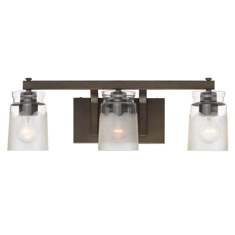 Travers 23.0 in. 3-Lights Rubbed Bronze Vanity Light by Golden Lighting 4 Travers 23.0 in. 3-Lights Rubbed Bronze Vanity Light by Golden Lighting - Image 2