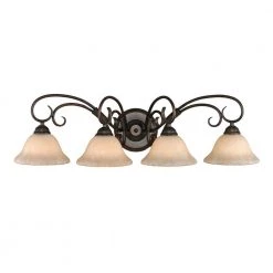Homestead Collection 4-Light Rubbed Bronze Bath Vanity Light by Golden Lighting