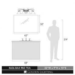 Homestead Collection 4-Light Rubbed Bronze Bath Vanity Light by Golden Lighting -Golden Lighting Shop rubbed bronze golden lighting vanity lighting 606ba4mprbztea c3 1000