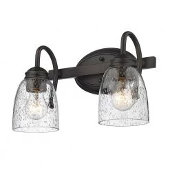 Parrish 13.88 in. 2-Light Bath Vanity by Golden Lighting -Golden Lighting Shop rubbed bronze golden lighting vanity lighting 8001 ba2 rbz sd 4f 1000