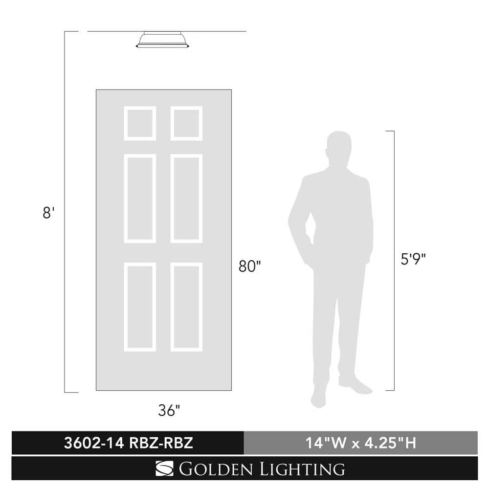 Duncan 2-Light Rubbed Bronze Flush Mount by Golden Lighting 6 Duncan 2-Light Rubbed Bronze Flush Mount by Golden Lighting - Image 4