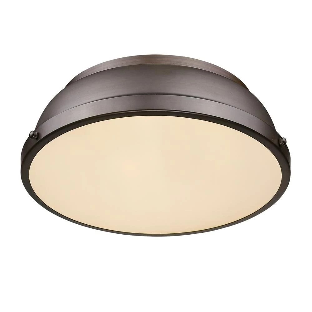 Duncan 2-Light Rubbed Bronze Flush Mount by Golden Lighting 5 Duncan 2-Light Rubbed Bronze Flush Mount by Golden Lighting - Image 3