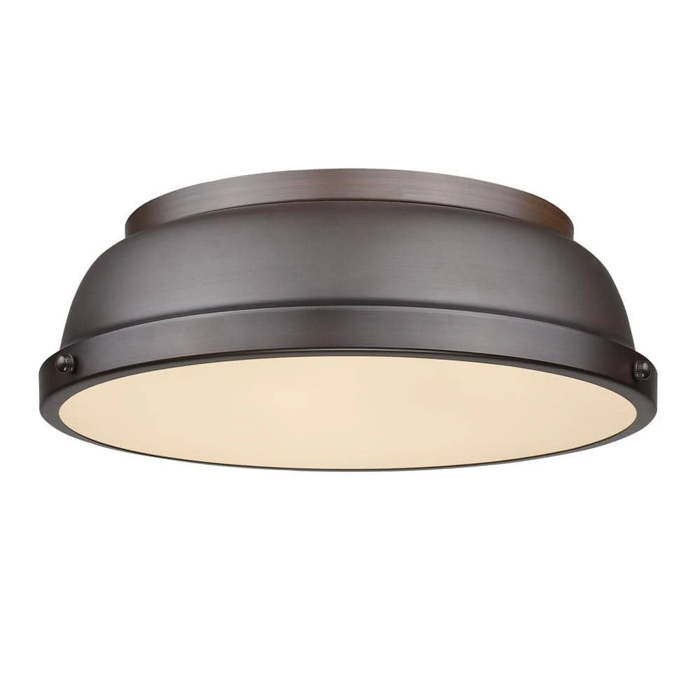 Duncan 2-Light Rubbed Bronze Flush Mount by Golden Lighting 3 Duncan 2-Light Rubbed Bronze Flush Mount by Golden Lighting