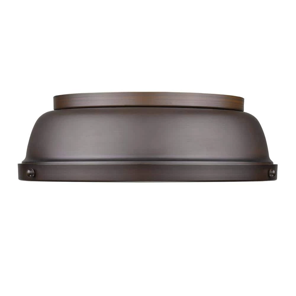 Duncan 2-Light Rubbed Bronze Flush Mount by Golden Lighting 4 Duncan 2-Light Rubbed Bronze Flush Mount by Golden Lighting - Image 2