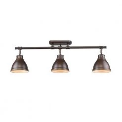Duncan 3-Light Rubbed Bronze Semi-Flush Mount by Golden Lighting -Golden Lighting Shop rubbed bronze with rubbed bronze shade golden lighting flush mount lights 3602 3sf rbz rbz 1f 1000