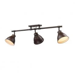 Duncan 3-Light Rubbed Bronze Semi-Flush Mount by Golden Lighting -Golden Lighting Shop rubbed bronze with rubbed bronze shade golden lighting flush mount lights 3602 3sf rbz rbz 4f 1000