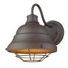 Bartlett 1-Light Textured Bronze Outdoor Wall Lantern Sconce by Golden Lighting