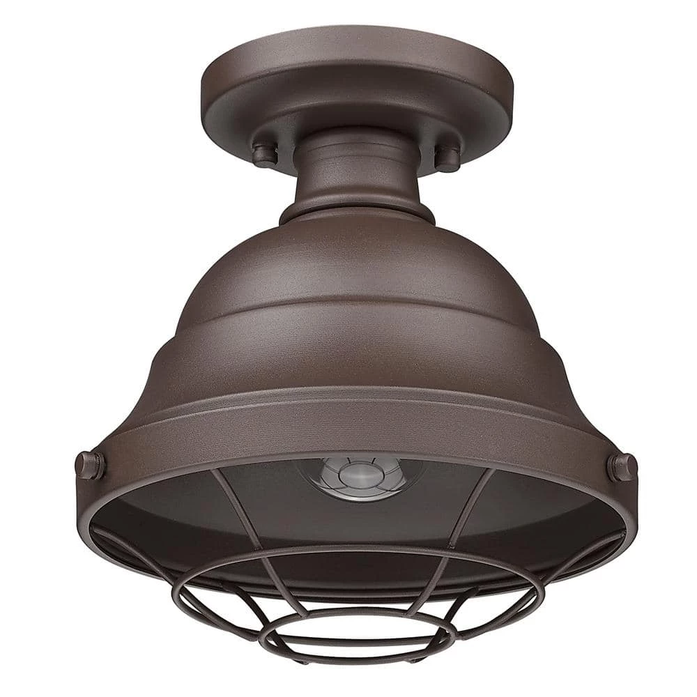 Bartlett 8.63 in. 1-Light Textured Bronze (UV) Outdoor Semi-Flush Mount by Golden Lighting 5 Bartlett 8.63 in. 1-Light Textured Bronze (UV) Outdoor Semi-Flush Mount by Golden Lighting - Image 3