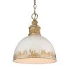 Alison 1-Light Vintage Gold Medium Pendant with Metal Shade by Golden Lighting