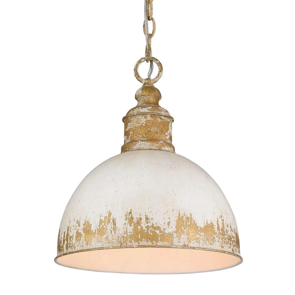 Alison 1-Light Vintage Gold Medium Pendant with Metal Shade by Golden Lighting 3 Alison 1-Light Vintage Gold Medium Pendant with Metal Shade by Golden Lighting