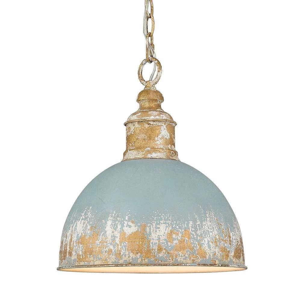 Alison 1-Light Vintage Gold Medium Pendant with Metal Shade by Golden Lighting 6 Alison 1-Light Vintage Gold Medium Pendant with Metal Shade by Golden Lighting - Image 4