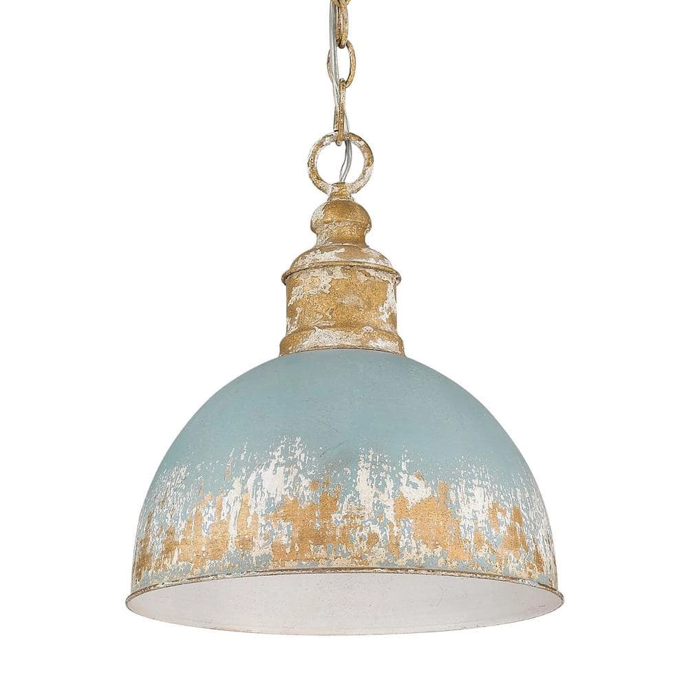 Alison 1-Light Vintage Gold Medium Pendant with Metal Shade by Golden Lighting 5 Alison 1-Light Vintage Gold Medium Pendant with Metal Shade by Golden Lighting - Image 3