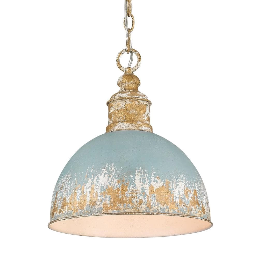 Alison 1-Light Vintage Gold Medium Pendant with Metal Shade by Golden Lighting 3 Alison 1-Light Vintage Gold Medium Pendant with Metal Shade by Golden Lighting