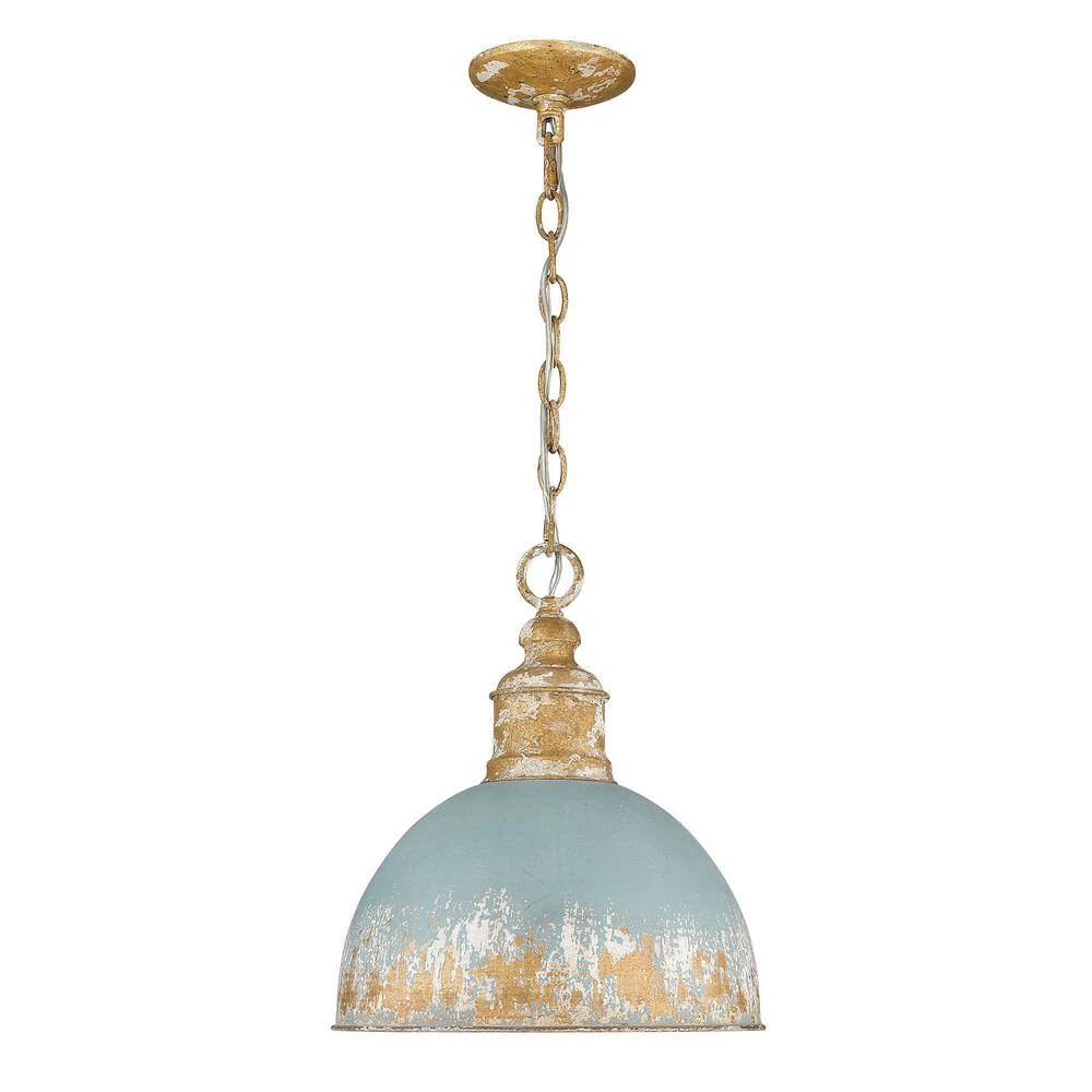 Alison 1-Light Vintage Gold Medium Pendant with Metal Shade by Golden Lighting 4 Alison 1-Light Vintage Gold Medium Pendant with Metal Shade by Golden Lighting - Image 2