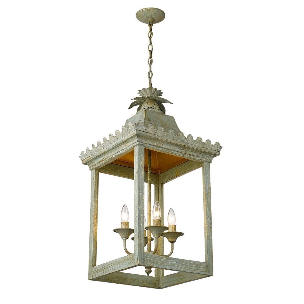 Finley Collection 4-Light Vintage Sage Pendant by Golden Lighting 7 Finley Collection 4-Light Vintage Sage Pendant by Golden Lighting - Image 5