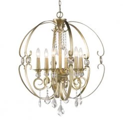 Ella 6-Light White Gold Chandelier by Golden Lighting 14 Ella 6-Light White Gold Chandelier by Golden Lighting -Golden Lighting Shop white gold golden lighting chandeliers 1323 6 wg 44 1000