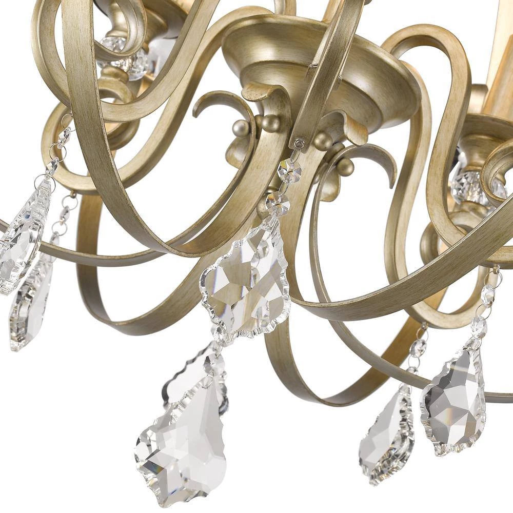 Ella 6-Light White Gold Chandelier by Golden Lighting 5 Ella 6-Light White Gold Chandelier by Golden Lighting - Image 3