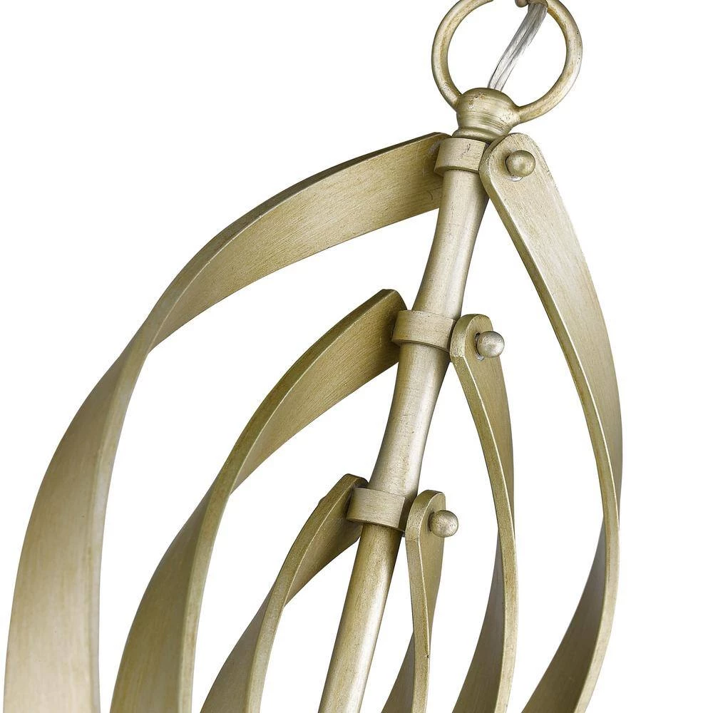 Nicolette 3-Light White Gold Pendant by Golden Lighting 7 Nicolette 3-Light White Gold Pendant by Golden Lighting - Image 5