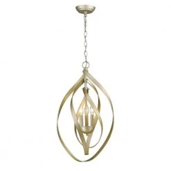 Nicolette 3-Light White Gold Pendant by Golden Lighting