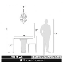 Nicolette 3-Light White Gold Pendant by Golden Lighting 13 Nicolette 3-Light White Gold Pendant by Golden Lighting -Golden Lighting Shop white gold golden lighting chandeliers 2220 3p wg fa 1000