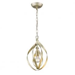Nicolette 1-Light White Gold Pendant by Golden Lighting 12 Nicolette 1-Light White Gold Pendant by Golden Lighting -Golden Lighting Shop white gold golden lighting chandeliers 2220 m1l wg 4f 1000