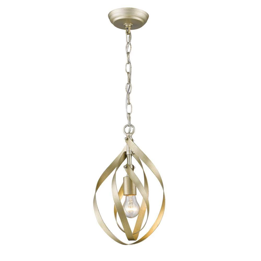 Nicolette 1-Light White Gold Pendant by Golden Lighting 6 Nicolette 1-Light White Gold Pendant by Golden Lighting - Image 4