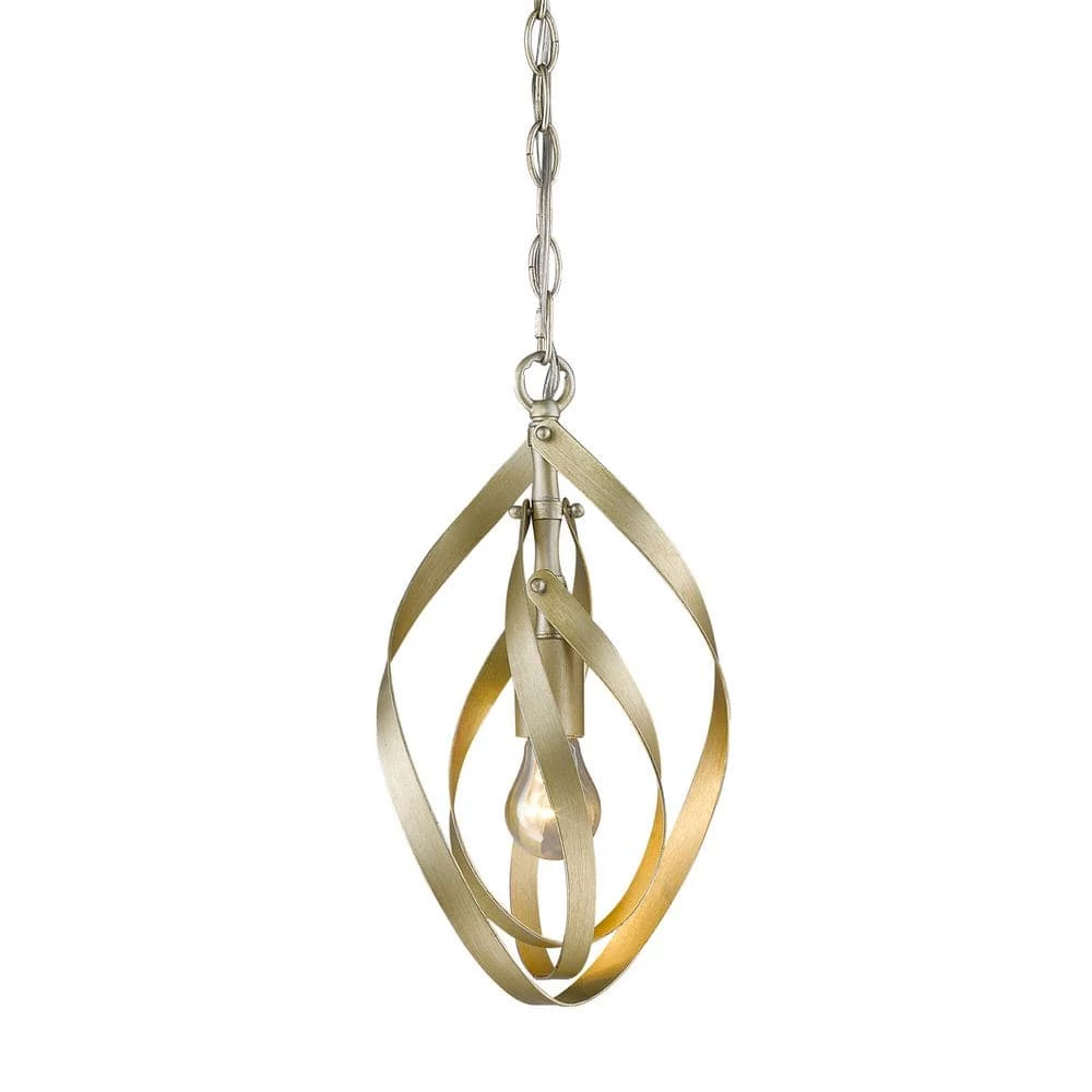 Nicolette 1-Light White Gold Pendant by Golden Lighting 3 Nicolette 1-Light White Gold Pendant by Golden Lighting