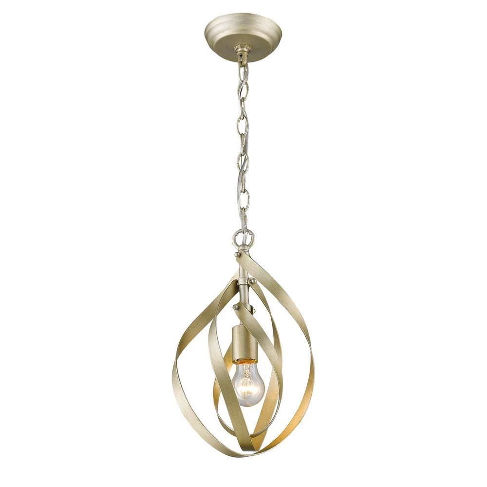 Nicolette 1-Light White Gold Pendant by Golden Lighting 5 Nicolette 1-Light White Gold Pendant by Golden Lighting - Image 3