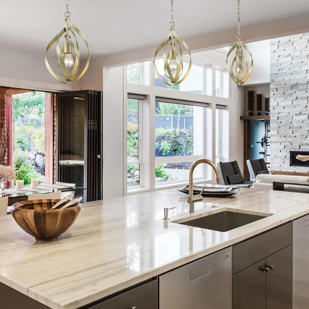 Nicolette 1-Light White Gold Pendant by Golden Lighting 4 Nicolette 1-Light White Gold Pendant by Golden Lighting - Image 2