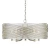 Zara 5-Light White Gold Chandelier with Sheer Opal Shade by Golden Lighting 1 Zara 5-Light White Gold Chandelier with Sheer Opal Shade by Golden Lighting -Golden Lighting Shop white gold golden lighting chandeliers 5516 5 wg shr 64 1000