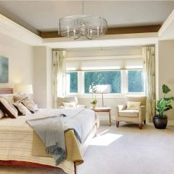 Zara 5-Light White Gold Chandelier with Sheer Opal Shade by Golden Lighting -Golden Lighting Shop white gold golden lighting chandeliers 5516 5 wg shr fa 1000