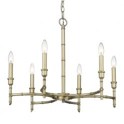 Cambay 6-Light White Gold Chandelier by Golden Lighting
