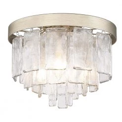Ciara 3-Light White Gold Flush Mount by Golden Lighting