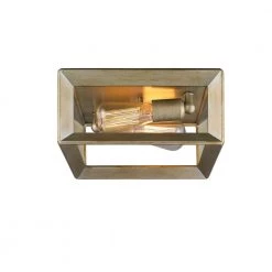 Smyth 2-Light White Gold Flush Mount by Golden Lighting
