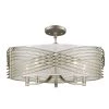 Zara 15.25 in. 5-Light White Gold Semi-Flush Mount by Golden Lighting -Golden Lighting Shop white gold golden lighting flush mount lights 5516 5sf wg shr 64 1000