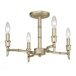 Cambay 4-Light White Gold Semi-Flush Mount by Golden Lighting