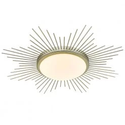 Kieran 24 in. 1-Light White Gold Opal Glass LED Flush Mount by Golden Lighting